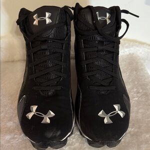Under Armour Black and White High-Top Sneakers